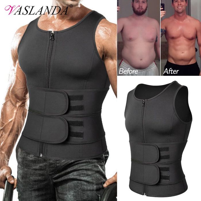 Men's Fitness T-Shirt Tank Tops Muscle Workout Body Shaper Base Layer Shirt  Elastic Waist Cincher Corset Shapewear