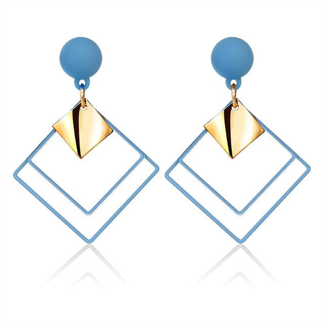 Women's Earrings Korean Acrylic Drop Earrings for Women Statement Geometric Round Gold Earring 2021 Fashion Trend Female Jewelry - Allofbeauty